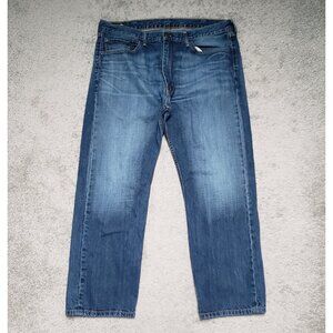 Levi's 505 Men's Size 38x30 Straight Leg Mid Rise 5 Pocket Blue Denim Jeans